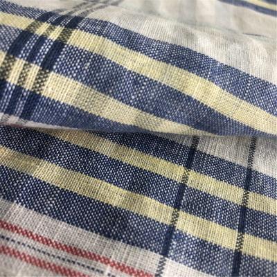 China wholesale canvas hometextile fabric dress fabric 100% viable stripe linen fabric for sale