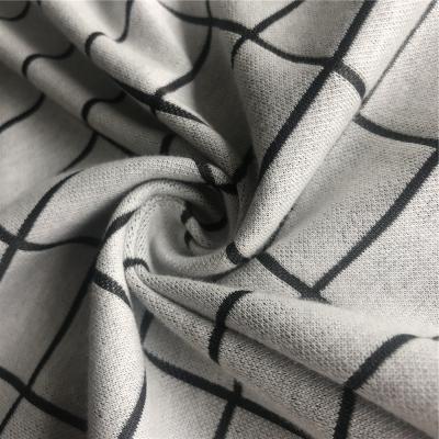 China Antistatic 72% Cotton 28% Bamboo Charcoal Yarn-Dyed Grid Knit Fabric for sale