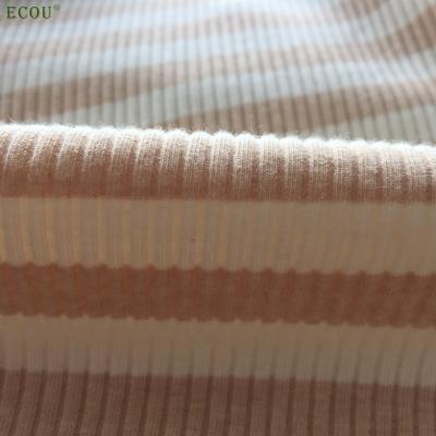 China New Products GOTS OCS Moisture-absorbent Organic Cotton Blend NATURAL Colorful Cotton, 100%COTTON WIDE Rib Stripe Fabric for sale