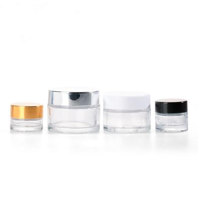 China Clear Black Frosted Amber 50g Cosmetic Empty Glass Jars Face Cream Bottle for sale