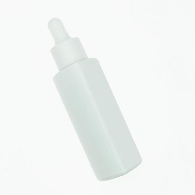 China High End Skin Care 50ml Hot Selling Triangular Glass Dropper Bottle Frosted White Finish for sale