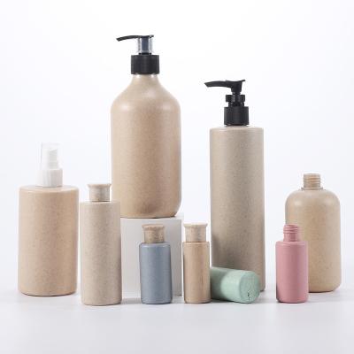 China XINHE Custom Color Cosmetic Straw Plastic Shampoo Conditioner Empty Biodegradable Shower Gel Bottles 30ml-500ml for sale