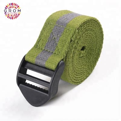 China Wholesale Yoga Strap Polyester Stripe Plastic Buckle Stretching Yoga Strap Online for sale