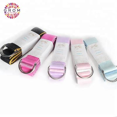 China Wholesale Cotton Exercise Cotton D-Clip High Quality Double Band Adjustable Yoga Strap for sale