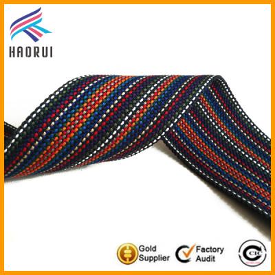 China Custom Colored Stripe Viable 2 Inch Polyester Webbing for sale