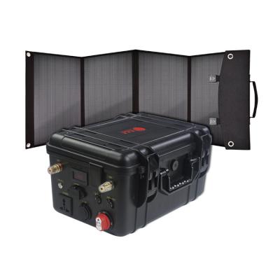 China 1500w home generator battery powered portable solar kit with 100W foldable solar panel for sale