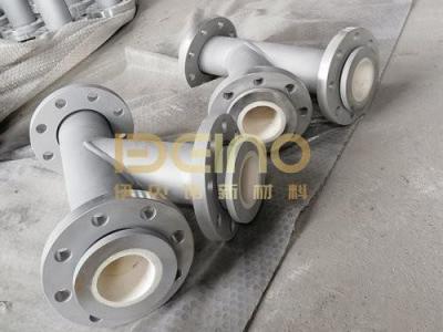 China Corrosion Resistant Ceramic Sleeve Lined Pipe Alumina Pipe For Mining Industries for sale