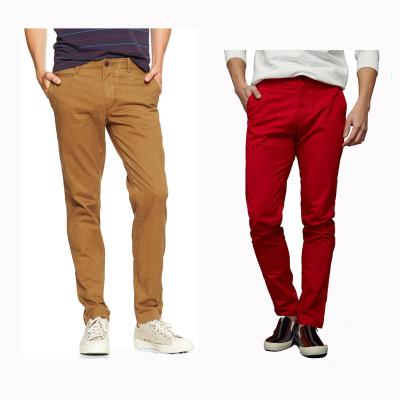 China 100% Colorful Khaki Pants Men's Clothing Casual Pants Anti-pilling New Design Cotton Men Pants for sale