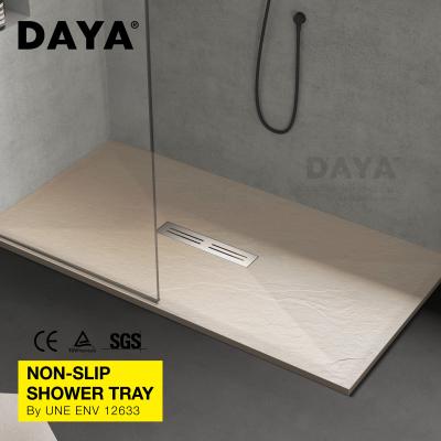 China Daya New Arrival Modern Bathroom Modern Solid Outdoor Shower Base Stone Shower Tray for sale