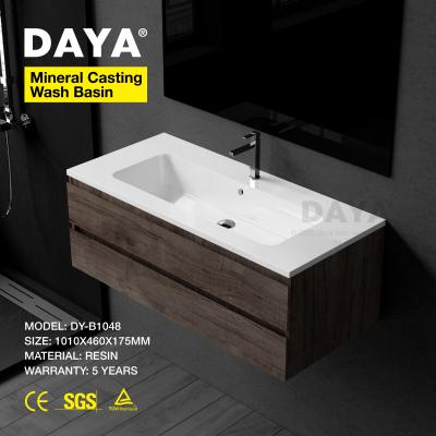 China Long Sink Resin Vanity Stone Bathroom Stone Sink Cabinet Easy Clean Sink for sale