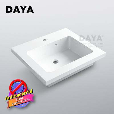 China Easy Clean Lavatory Various Features Wash Lavatory Basin Stone Resin Bathroom Sinks for sale