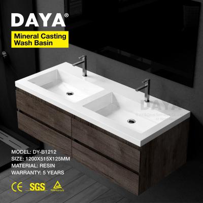 China Italy Wash Basin Cabinet Wash Basin Stone Double Stone Resin Bathroom Sinks Easy Clean Basins for sale