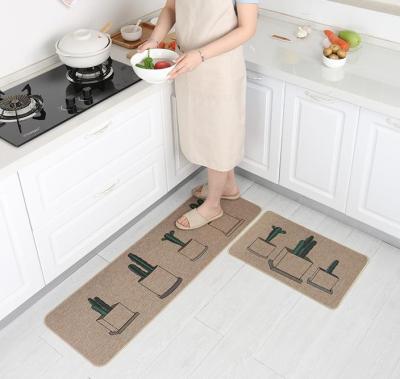 China Washable Factory Wholesale Linen Door Mat Linen Floor Mat Kitchen Canvas Mat for sale