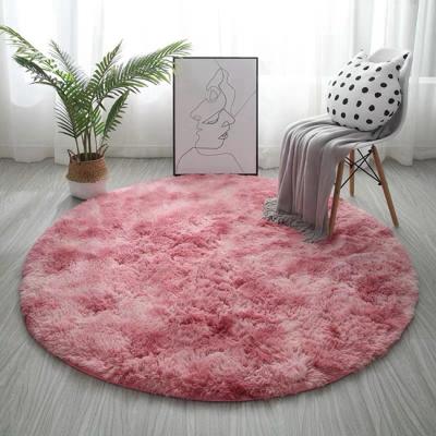 China Washable Design Carpets Long Multifunctional Shaggy Silk Pile Tie Dye High Quality Area Rug for sale