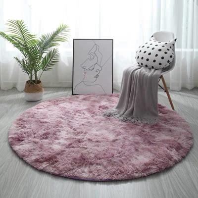 China Fashion Washable Home Soft Plant Dye Area Rug Decoration Silk Round Blankets for sale