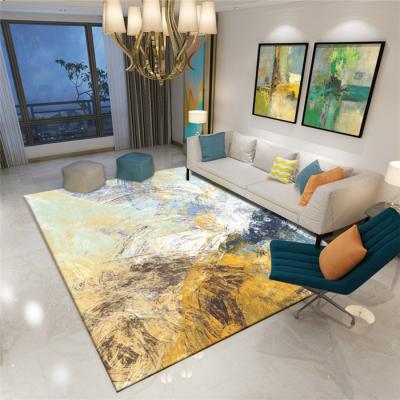 China Washable Simple Atmosphere European Living Room Bedroom 3d Printed Carpet Wool Carpet for sale