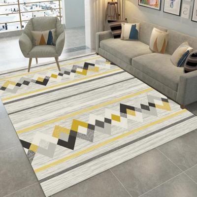 China Direct Selling Washable Crystal Velvet Factory Floor Carpet Blankets Geometric Printed Living Room Custom Rug for sale