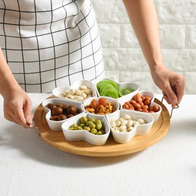 China Creative Stocked Candy Border Dish Dish Dried Fruit Compartment Living Room Fruit Tray Fruit Supply Snack Dish for sale