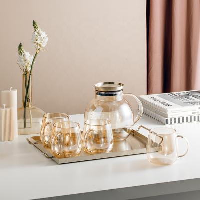 China C.S.I. Viable Nordic Light Beverage Cup Home Restaurant Drinking Glass Set Luxury High Value Cold Water Heat Resistant Glass Kettle for sale