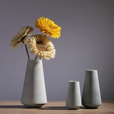 China Minimalist brushed flower arrangement ceramic living room decoration in solid color of vase, table vase, Nordic flower dryer home for sale