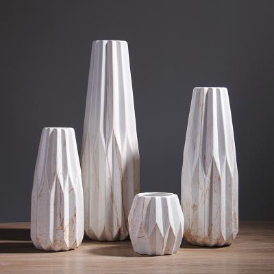 China Wholesale Porch Minimalist Nordic Ceramic Marble Modern Creative Home Tabletop Living Room Vase Room Decoration Model for sale