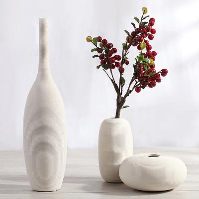 China Wholesale White Minimalist Ceramic Modern Simple Creative Home Decoration Vase Decoration Flower Size Soft Waist Flower Arrangement Wholesale for sale