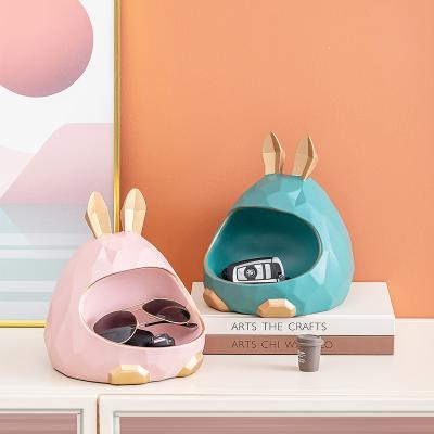 China Creative Nordic Minimalist Rabbit Storage Box Porch Key To Receive Ornaments To Light Living Room Decorations Housewarming Gifts Luxury Item for sale