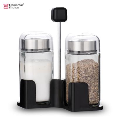 China Sustainable Convenient Square Glass Spice 100ml Jar / Seasoning Set For Spice for sale