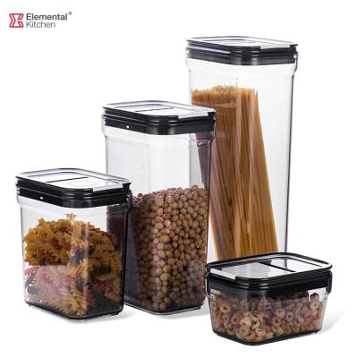 China Sustainable Airtight Food Storage Container Set 4 PC Set BPA Free Scaled Dispensing Clear Plastic Canisters With Improved Durable Lids for sale