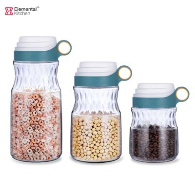 China New Viable Direct Supply Cheap Price 2000ML 1000ML 1500ML Designer 3 Pcs Storage Food Jar Set Storage Glass Jar for sale