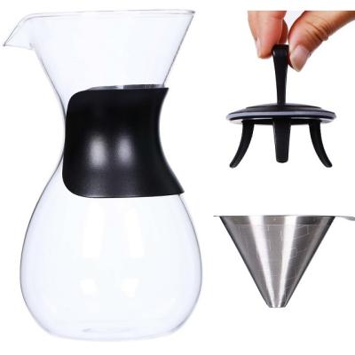 China Sustainable 1 liter, 34 oz permanent filter pour over coffee maker drip for sale