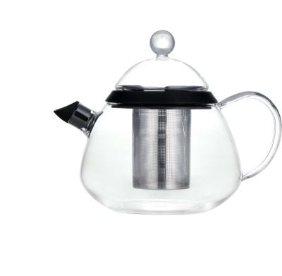 China SINOGLASS Sustainable Trade Assurance With Infuser High Grade Borosilicate Glass Teapot for sale