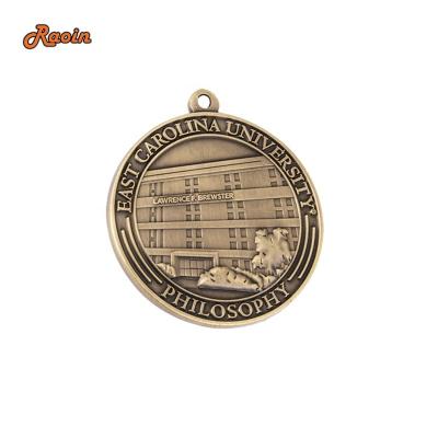 China Custom Metal Europe Metal Manufacturer Zinc Alloy With Gold Plated Custom Marathon Medal for sale