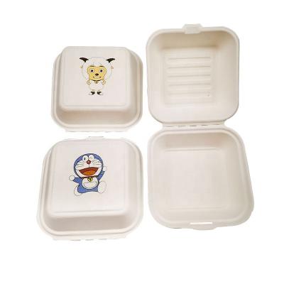 China Fast Food Boxes take away Microwave heating Lunch Box Sugarcane Disposable Biodegradable Compostable Take Out Food Container for sale