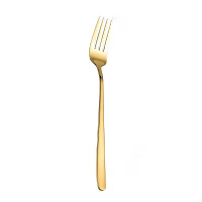 China Metal Fork Stainless Steel Cutlery Gold Silverware Mirror Polished Modern Kitchenware for sale