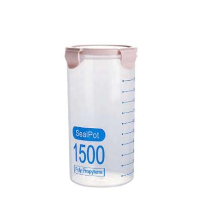 China 1500ml 10.4*19cm Dry Food Storage Box Plastic, PET Material With ISO9001 Certificaton for sale