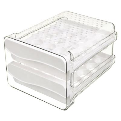 China Food grade plastic egg storage rack refrigerator egg storage tray 40 grid stackable 2 Layers storage eggs holder rack zu verkaufen