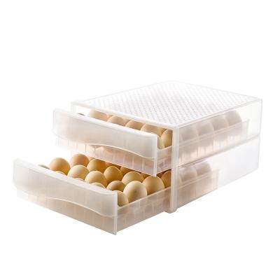 China Egg 30 Grid Refrigerator Storage Box PP Plastic 26cm*34cm*17cm Clear Freezer Tray for sale