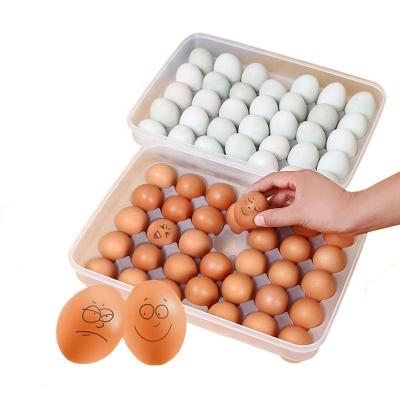 China Food grade plastic egg storage box container refrigerator egg storage tray dispenser container storage eggs holder box en venta