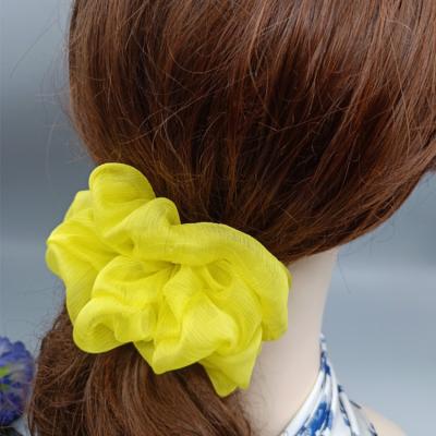 China Girls Hair Decoration Factory Direct Pure Silk Georgette Yarn Solid Oversized Big Scrunchies For Women for sale