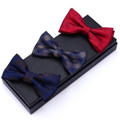 China 12x6cm Jacquard Fashion Hot Selling Luxury 100% Silk Floral Bow Tie For Men for sale