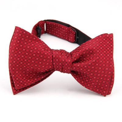 China 12x7cm luxury fashion men's classic polka dot jacquard silk bow tie 12x7cm for sale