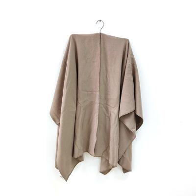 China 20% cotton 80% bamboo fiber 130x170cm plus size cotton bamboo fiber solid color fashion cape warm women Poncho Shawl For Winter for sale