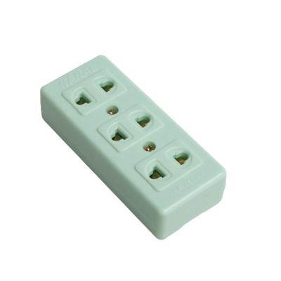 China Jade Powder Adapter New Design Electrical Power Strip Socket WS666 Three Way Commercial Brass Board Extension for sale