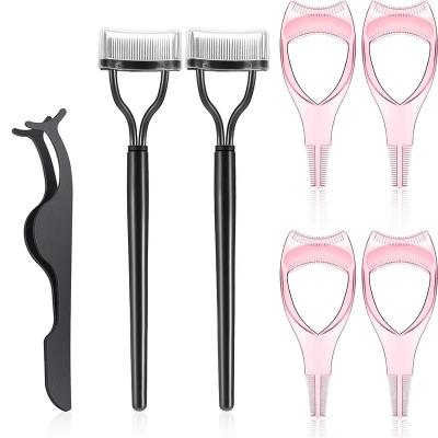 China Angular Blush 7 Pcs Eyelash Makeup Kit Black Eyelash Separator Comb Curler Eyelash Separator, Eyelash Extension (Black, Pink) for sale