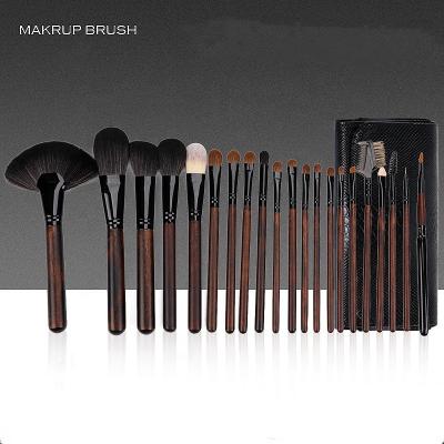 China 21pcs Animal Hair Skin-Friendly Makeup Sets, Sandalwood Handle Foundation Makeup Brush Kit for sale