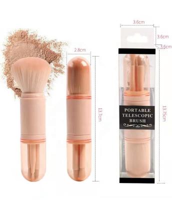 China Skin-Friendly Four In One Portable Mini Single Powder Brush Telescopic Eye Makeup Brush Set for sale