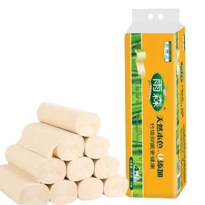 China Bath Room 100% Super Absorbent Personalized 4 Ply 10 Rolls 72g/roll Bamboo Toilet Paper for sale