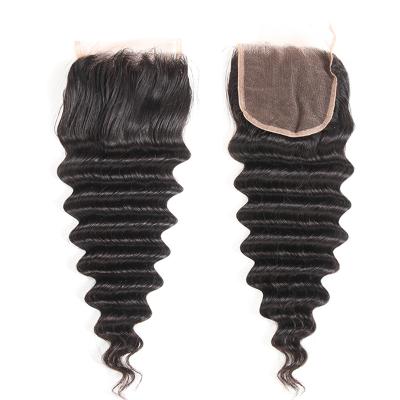 China Hot Wholesale Unprocessed Hair Raw Deep Wave Products Sellers Cuticle Aligned Brazilian Hair Deep Wave Human Hair 3 Bundles With A Closure for sale