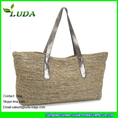 Κίνα LUDA latest grey handbags natural raffia straw shoulder tote handbags προς πώληση